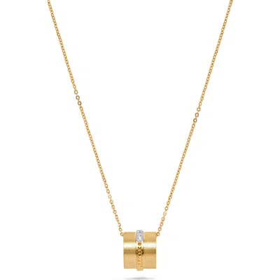 H.j. Namdar 14k Yellow Gold Diamond Rolling Pendant Necklace In Gray