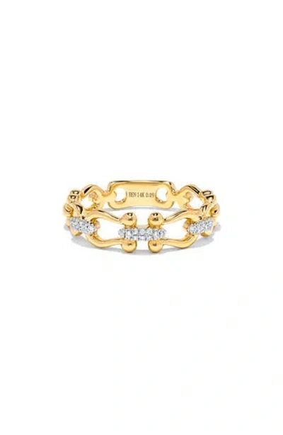 H.j. Namdar 14k Yellow Gold Diamond Rope Band Ring