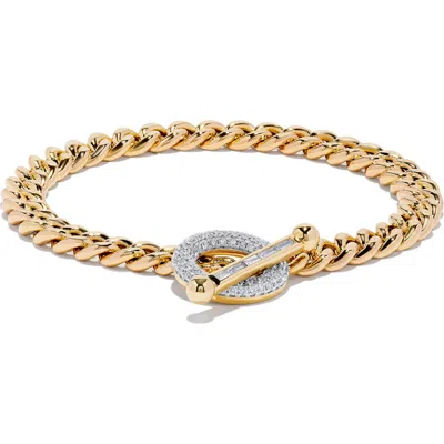 H.j. Namdar 14k Yellow Gold Diamond Toggle Curb Chain Bracelet