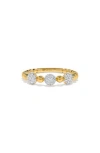 H.j. Namdar 14k Yellow Gold Pavé Diamond Beaded Band Ring In Gold