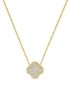 H.j. Namdar 14k Yellow Gold Pavé Diamond Clover Pendant Necklace In Yellow Gold
