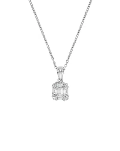 H.j. Namdar 18k 0.36 Ct. Tw. Diamond Cluster Necklace In Metallic