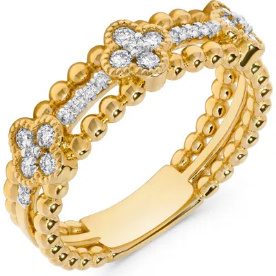 H.j. Namdar Beaded Diamond Clover Ring