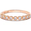 H.j. Namdar Bezel Diamond Stacking Ring In Rose Gold