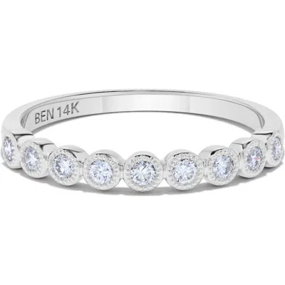 H.j. Namdar Bezel Diamond Stacking Ring In White Gold