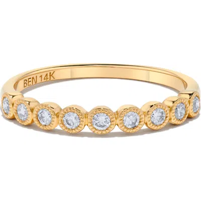 H.j. Namdar Bezel Diamond Stacking Ring In Yellow Gold