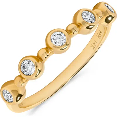 H.j. Namdar Bezel Set Diamond Stacking Ring In Pink