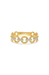 H.j. Namdar Braided Circle Diamond Link Ring In Gold