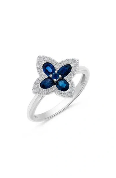 H.j. Namdar Diamond & Sapphire Flower Ring