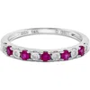 H.j. Namdar Diamond & Stone Stackable Ring In White Gold/ruby/diamond