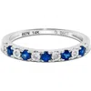 H.j. Namdar Diamond & Stone Stackable Ring In White Gold/sapphire/diamond