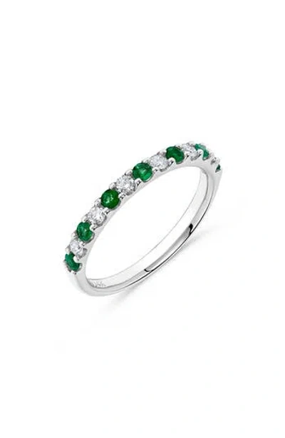 H.j. Namdar Diamond & Stone Stacking Ring In White Gold