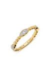 H.j. Namdar Diamond Beaded Stacking Ring In Gold