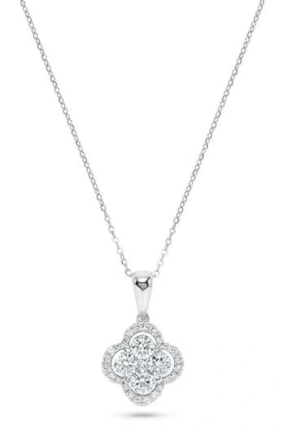 H.j. Namdar Diamond Clover Pendant Necklace In White Gold