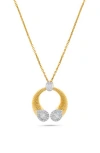 H.j. Namdar Diamond Cluster Horn Pendant Necklace