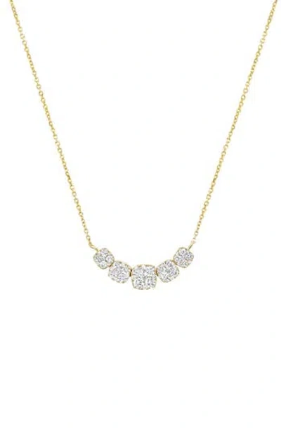 H.j. Namdar Diamond Cluster Pendant Necklace In Yellow Gold