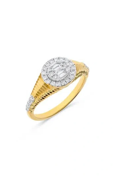 H.j. Namdar Diamond Cluster Textured Ring