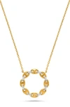 H.j. Namdar Diamond Mariner Link Circle Pendant Necklace