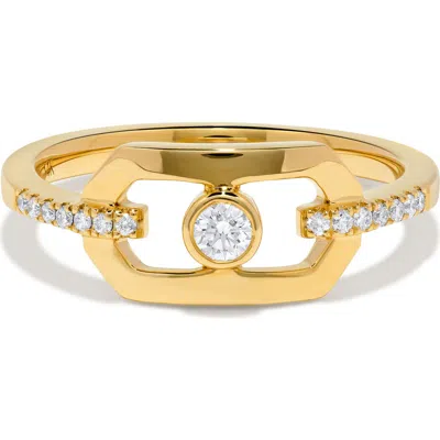 H.j. Namdar Diamond Paper Clip Ring In Gold