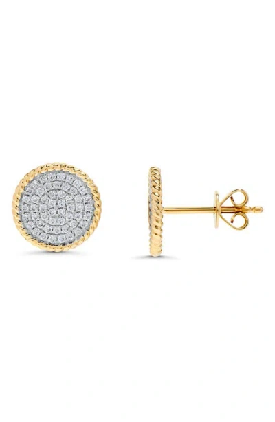 H.j. Namdar Diamond Rope Stud Earrings In 14k Yellow Gold