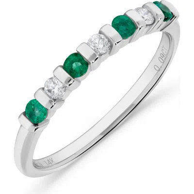 H.j. Namdar Emerald & Diamond Band Ring In Green