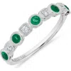 H.j. Namdar Emerald & Diamond Stacking Ring In Pattern