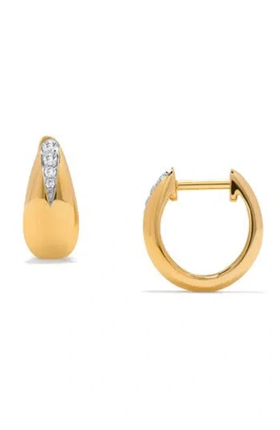 H.j. Namdar Graduated 14k Gold & Diamond Huggie Hoop Earrings In Pink