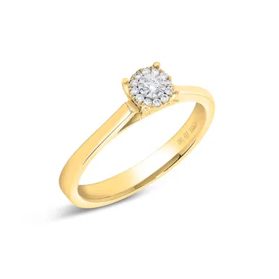 H.j. Namdar H. J. Namdar 0.07 Ct Tw Miracle Set Diamond Halo Ring 14k Gold Natural Diamonds