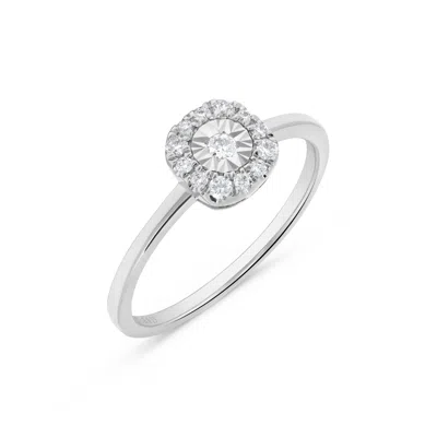 H.j. Namdar H. J. Namdar 0.14 Ct Tw Miracle Set Diamond Ring 14k White Gold Natural Diamonds Size 6 In Metallic