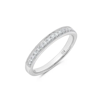 H.j. Namdar H. J. Namdar 0.15 Ct Tw Channel Set Round Diamond Band Ring 14k White Gold Natural Diamonds Size 6 In Multi
