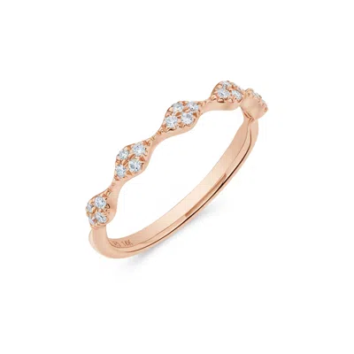 H.j. Namdar H. J. Namdar 0.15 Ct Tw Prong Set Round Diamond Stack Ring 14k Gold Natural Diamonds In Multi