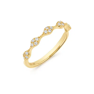 H.j. Namdar H. J. Namdar 0.15 Ct Tw Prong Set Round Diamond Stack Ring 14k Rose Gold Natural Diamonds In Silver