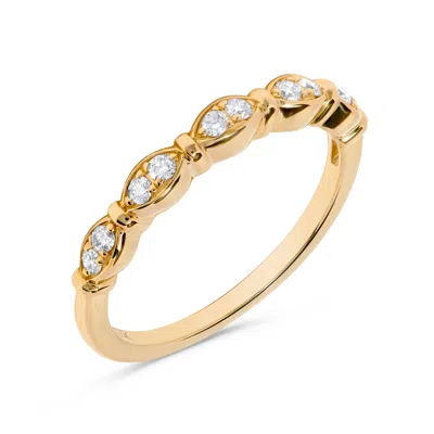 H.j. Namdar H. J. Namdar 0.15 Ct Tw Round Diamond Oval Bar Stackable Ring 14k Rose Gold Natural Diamonds