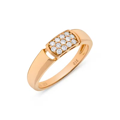 H.j. Namdar H. J. Namdar 0.16 Ct Tw Prong Set Round Diamond Cluster Ring 14k Rose Gold Natural Diamonds In Silver