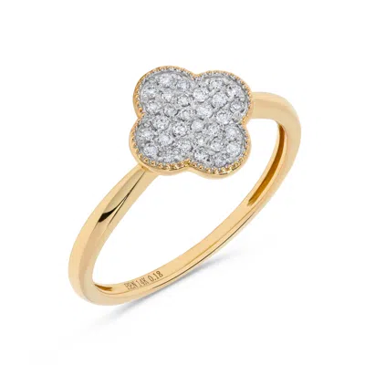 H.j. Namdar H. J. Namdar 0.17 Ct Tw Diamond Clover Cluster Ring 14k Yellow Gold Natural Diamonds