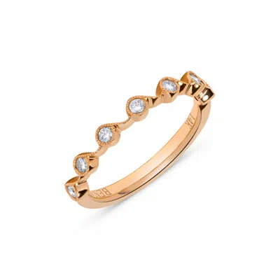 H.j. Namdar H. J. Namdar 0.18 Ct Tw Bezel Set Round Diamond Stack Ring 14k Rose Gold Natural Diamonds Size 6