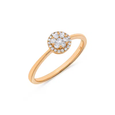 H.j. Namdar H. J. Namdar 0.18 Ct Tw Prong Set Round Diamond Cluster Ring 14k Rose Gold Natural Diamonds In Silver