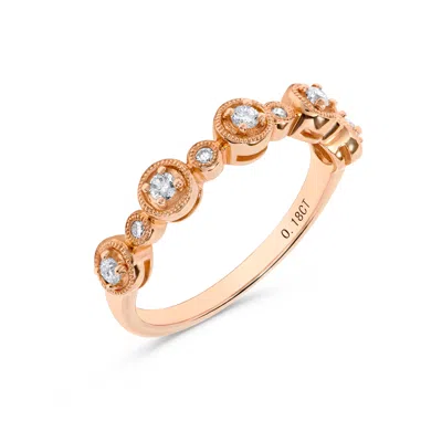 H.j. Namdar H. J. Namdar 0.2 Ct Tw Bezel Set Diamond Stackable Ring 14k Rose Gold Natural Diamonds Size 7 In Multi