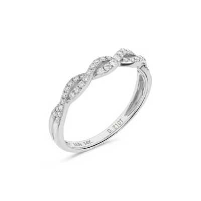 H.j. Namdar H. J. Namdar 0.2 Ct Tw Diamond Twist Ring 14k Gold Natural Diamonds In Metallic