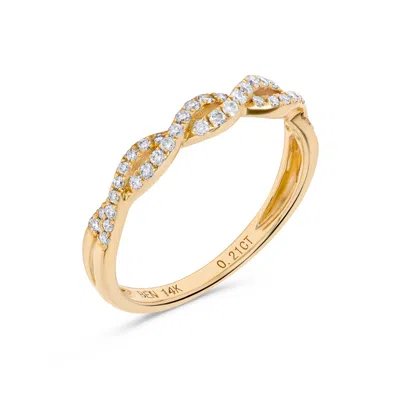 H.j. Namdar H. J. Namdar 0.2 Ct Tw Diamond Twist Ring 14k Rose Gold Natural Diamonds In Silver