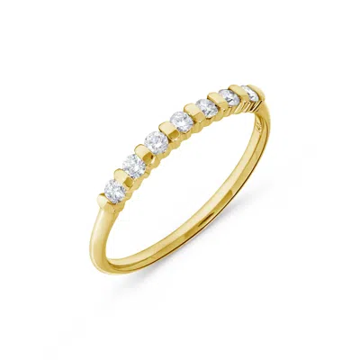 H.j. Namdar H. J. Namdar 0.25 Ct Tw Round Diamond Bar Set Band Ring 14k Rose Gold Natural Diamonds In Silver