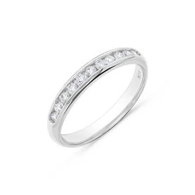 H.j. Namdar H. J. Namdar 0.25 Ct Tw Round Diamond Channel Set Band Ring 14k Rose Gold Natural Diamonds In Silver