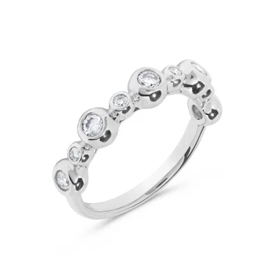 H.j. Namdar H. J. Namdar 0.41 Ct Tw Alternating Bezel Set Round Diamond Stackable Ring 14k Rose Gold Natural Dia