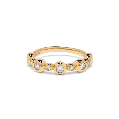 H.j. Namdar H. J. Namdar 0.41 Ct Tw Alternating Bezel Set Round Diamond Stackable Ring 14k Yellow Gold Natural D