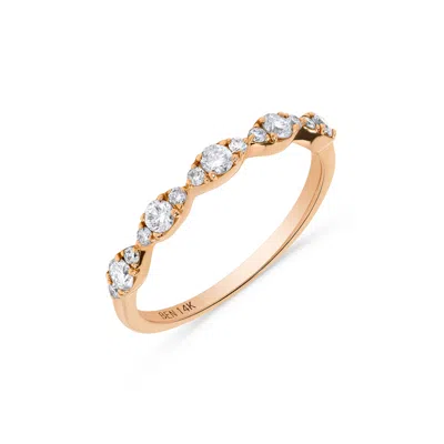H.j. Namdar H. J. Namdar 0.41 Ct Tw Sapphire & Diamond Marquise Shape Stack Ring 14k Yellow Gold Natural Sapphir