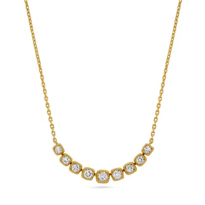 H.j. Namdar H. J. Namdar 0.5 Ct Tw Milgrain Diamond Layer Pendant Necklace 14k Yellow Gold Natural Diamonds In Silver