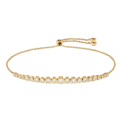 H.j. Namdar H. J. Namdar 0.56 Ct Tw Adjustable Bezel Set Diamond Bolo Bracelet 14k Yellow Gold Natural Diamonds
