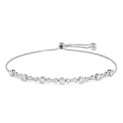 H.j. Namdar H. J. Namdar 0.72 Ct Tw Adjustable Bezel Set Diamond Bolo Bracelet 14k White Gold Natural Diamonds