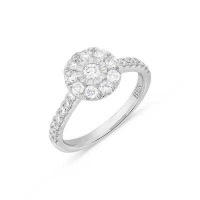 H.j. Namdar H. J. Namdar 0.76 Ct Tw Miracle Diamond Halo Ring 14k White Gold Natural Diamonds Size 6 In Metallic