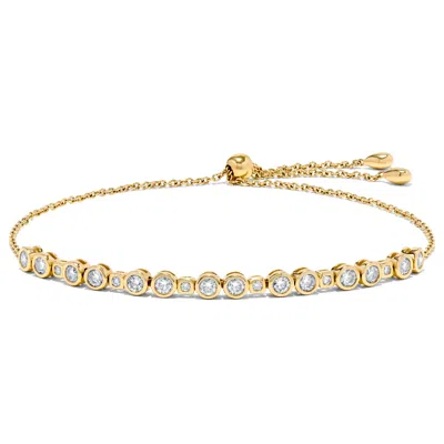 H.j. Namdar H. J. Namdar 0.85 Ct Tw Adjustable Bezel Set Diamond Bolo Bracelet 14k Yellow Gold Natural Diamonds